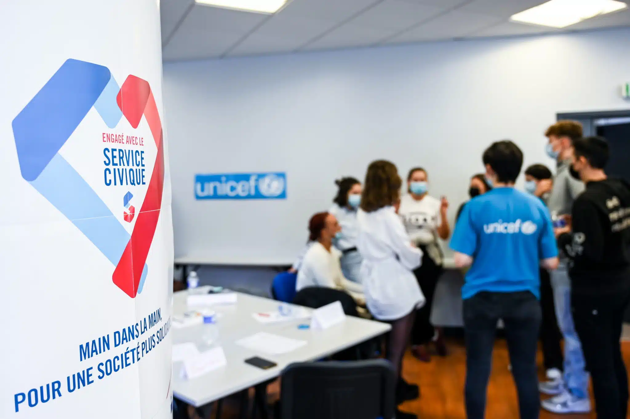 Formation des volontaires en service civique au sein de l'UNICEF France. ©UNICEF France/Léa Schneider