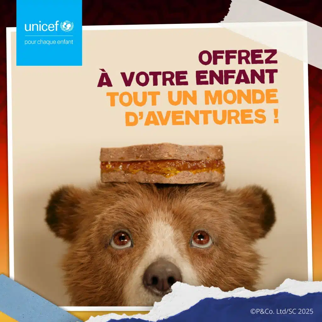 Messager des droits de l’enfant depuis 2017, Paddington se fait le relai des actions de l’UNICEF auprès des plus jeunes